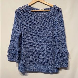 CCO Tyler Boe Blue Open Weave Sweater Size Large